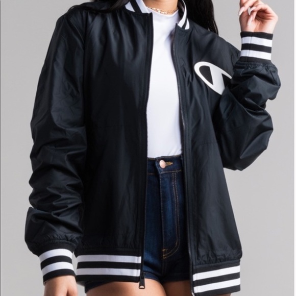 champion satin bomber jacket